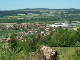 Blick aufs Dorf vom Wellenberg